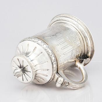 A Swedish 18th century silver tankard, possibly mark of Erik Löfgren (Umeå 1786-1796), 1786.