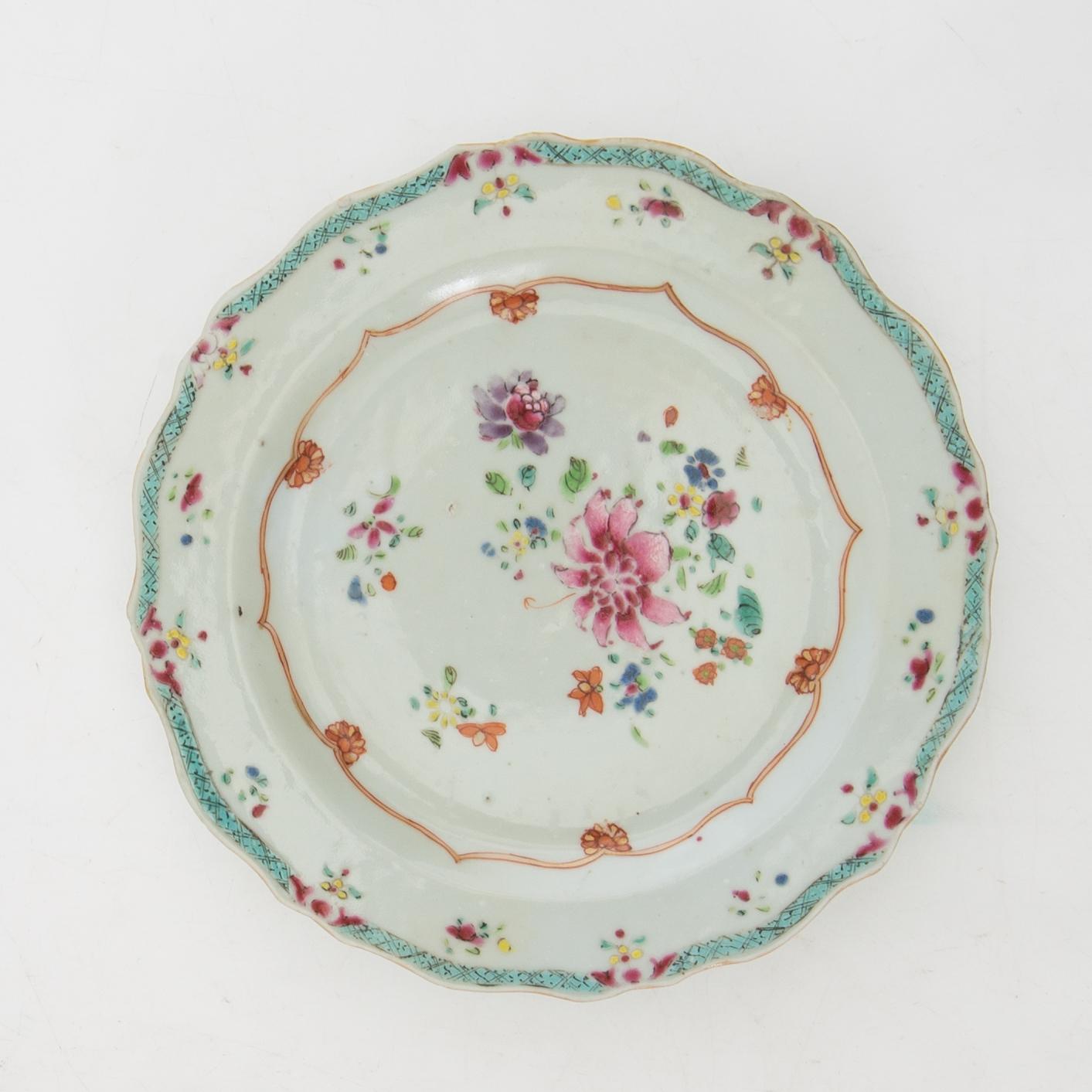 Assietter 7 st Kina 1700-tal porslin.