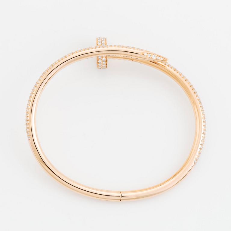 Cartier armband "Juste en Clou" 18K roséguld med runda briljantslipade diamanter.