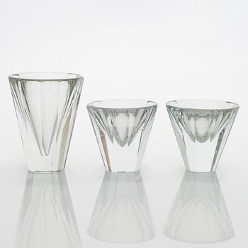Tapio Wirkkala, maljakoita, 3 kpl, 3554, signeerattu Tapio Wirkkala Iittala.
