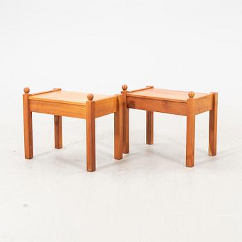 A pair of 1960s walnut bedside tables.