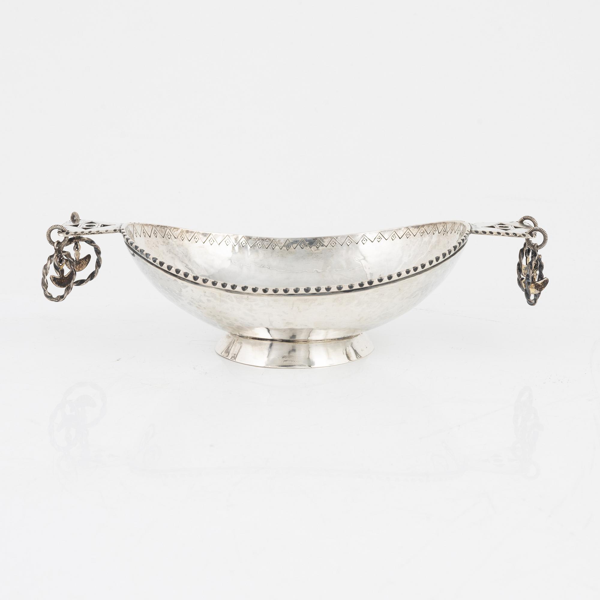 A Swedish sami silver bowl, marks of Göte Persson, Vilhelmina 1951.