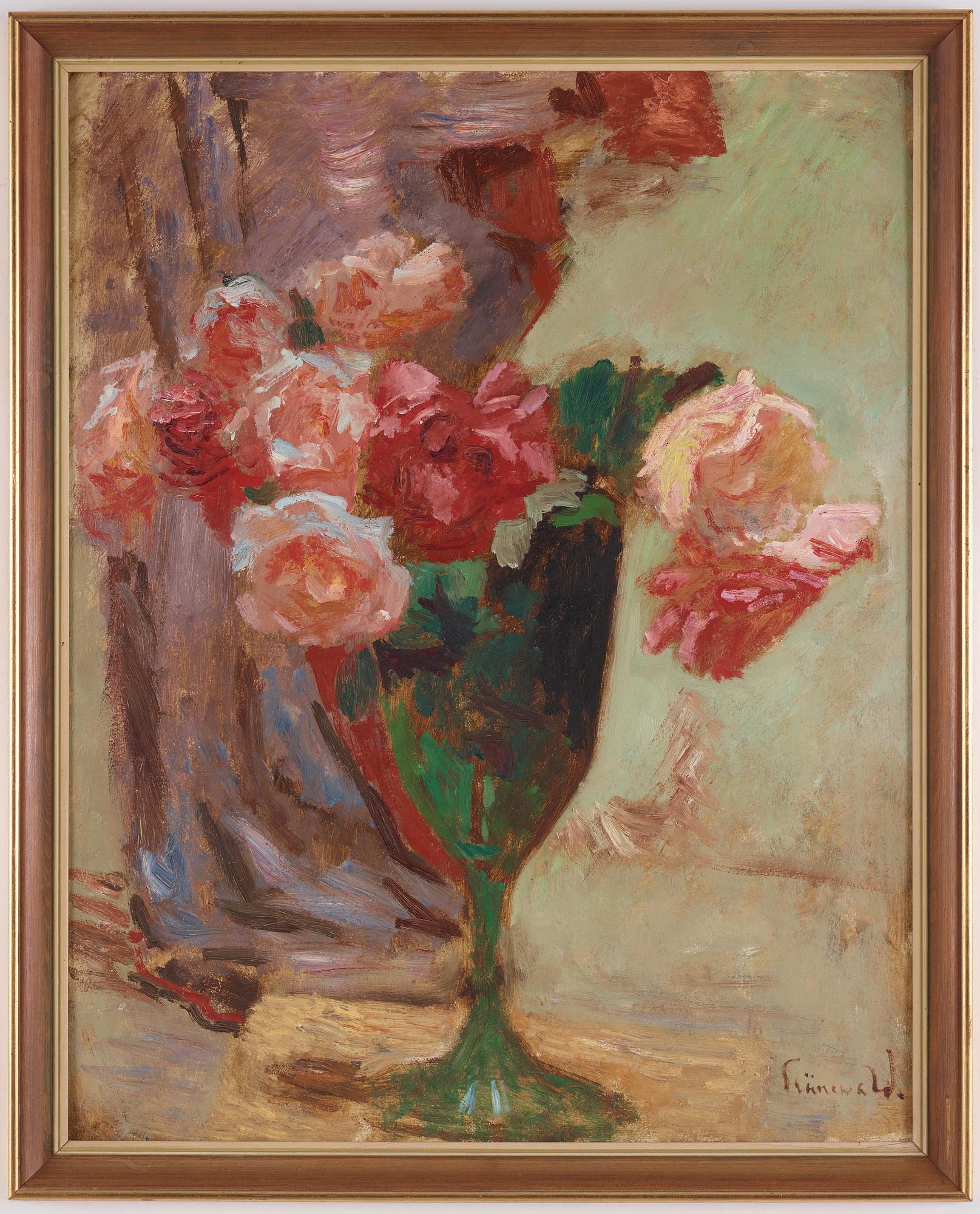 Isaac Grünewald, Stilleben med pioner.