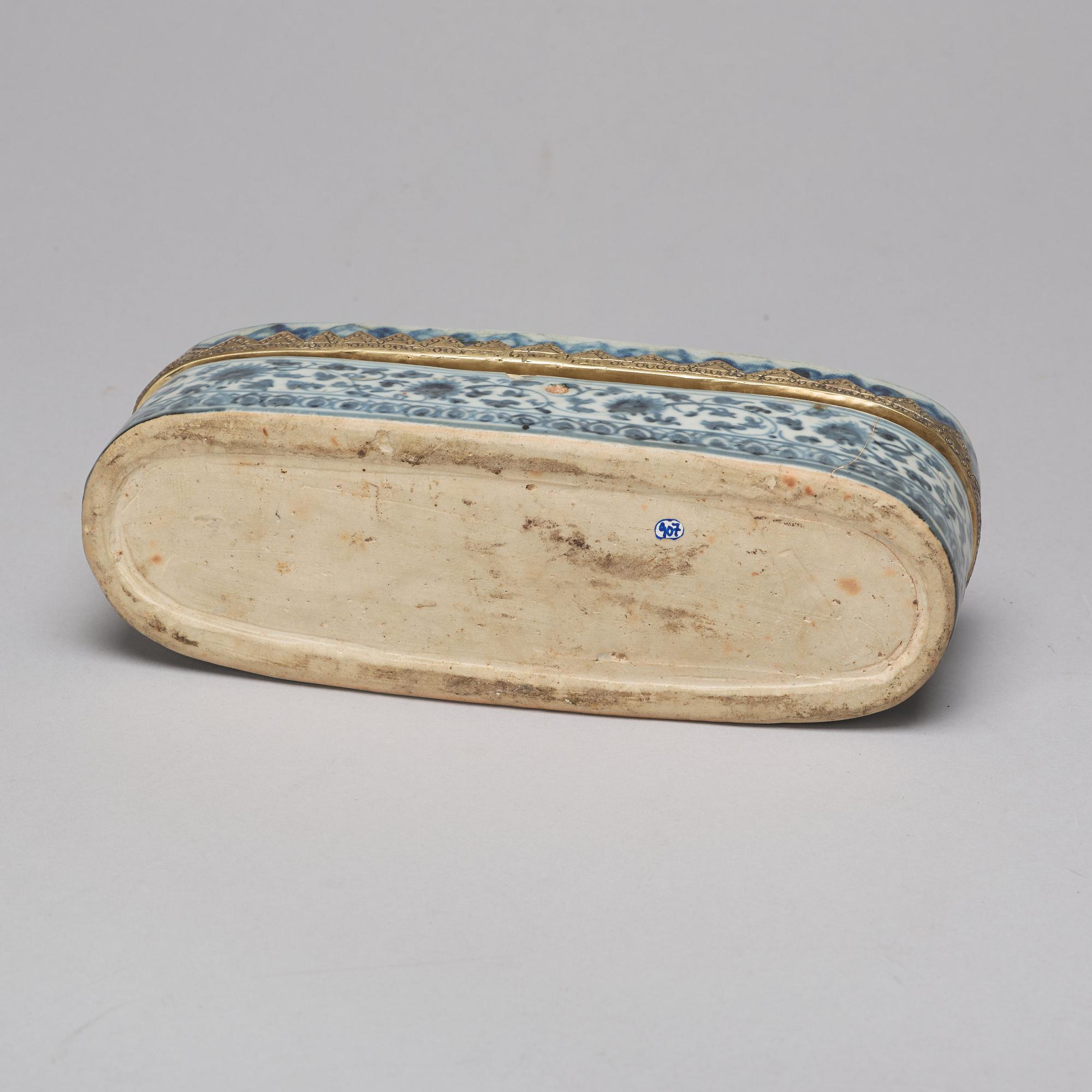 A blue and white writing set, South East Asian, Mingstyle, 19th Century.