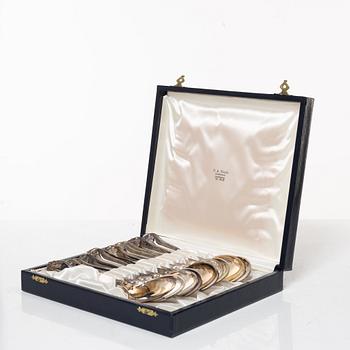 Table spoons 12 pcs, coffee spoons 12 pcs silver, Cohr.