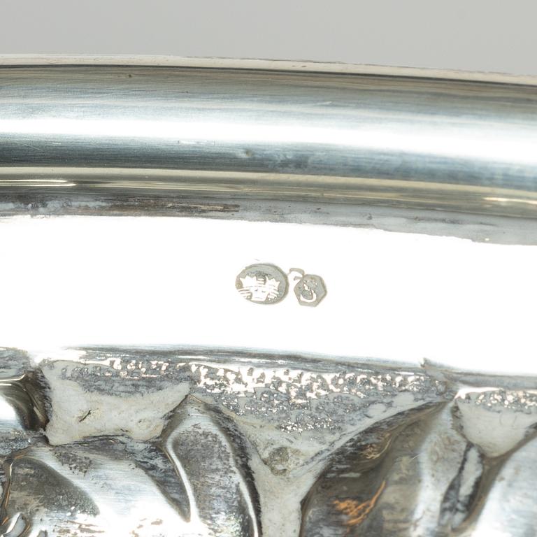 Tray, silver, Swedish import mark, first half of the 20th century.