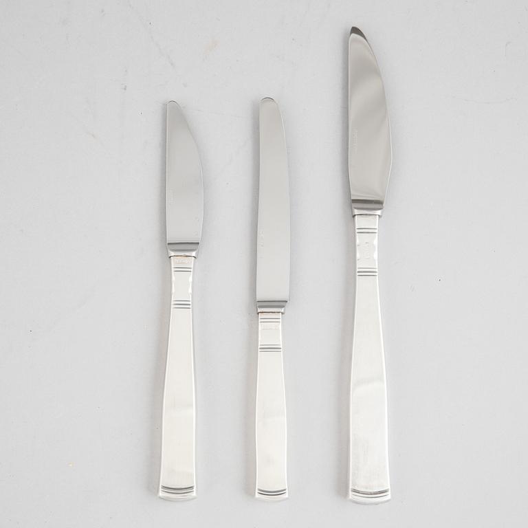 Jacob Ängman, 37 silver knives, model 'Rosenholm', GAB.