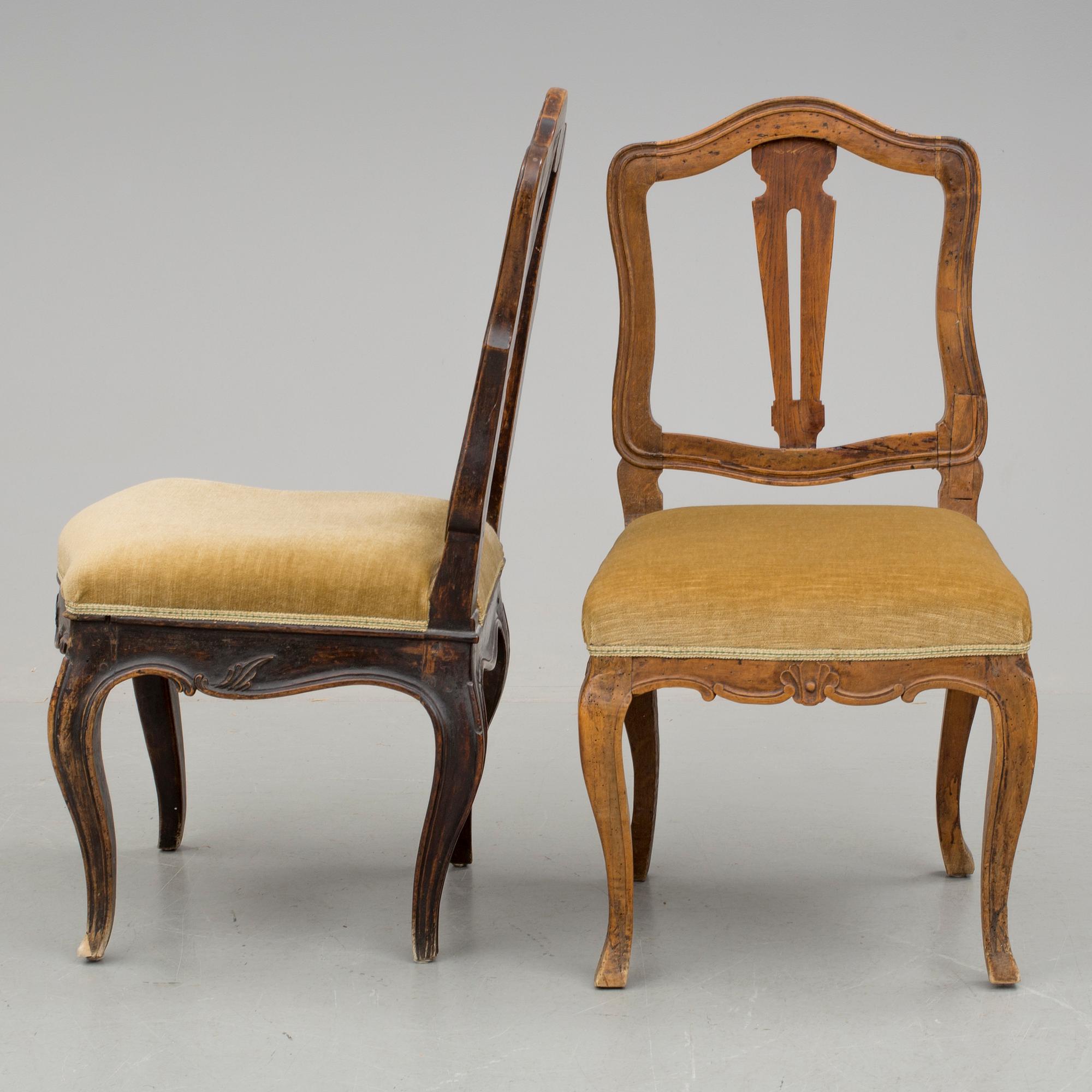 STOLAR, 2 stycken, 1700-tal.