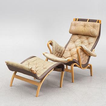Bruno Mathsson, a "Pernilla" armchair with foot stool, Dux,