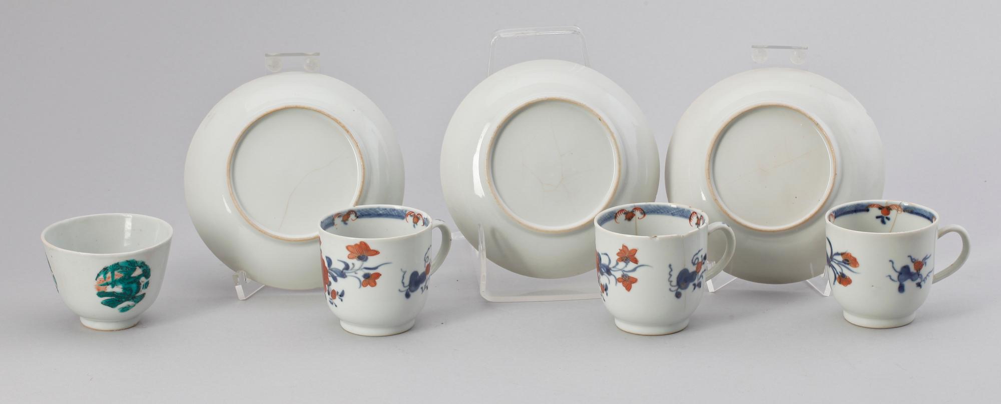 PARTI PORSLIN, 4 delar, Kina, 1700/1800-tal.