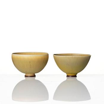 Berndt Friberg, a set of four stoneware vases and two bowls, Gustavsberg Studio 1962-74.