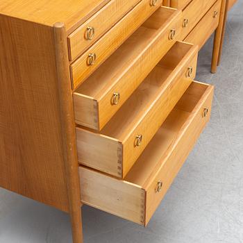 Three teak chest of drawers, 1960's.
