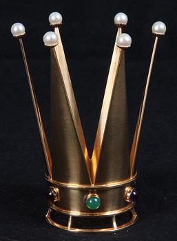 BRUDKRONA, 18K guld samt ädelstenar, 1961. Tot vikt 91 gram.