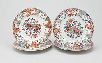 TALLRIKAR, 4 st, porslin, Kina, Qianlong 1736-1795.