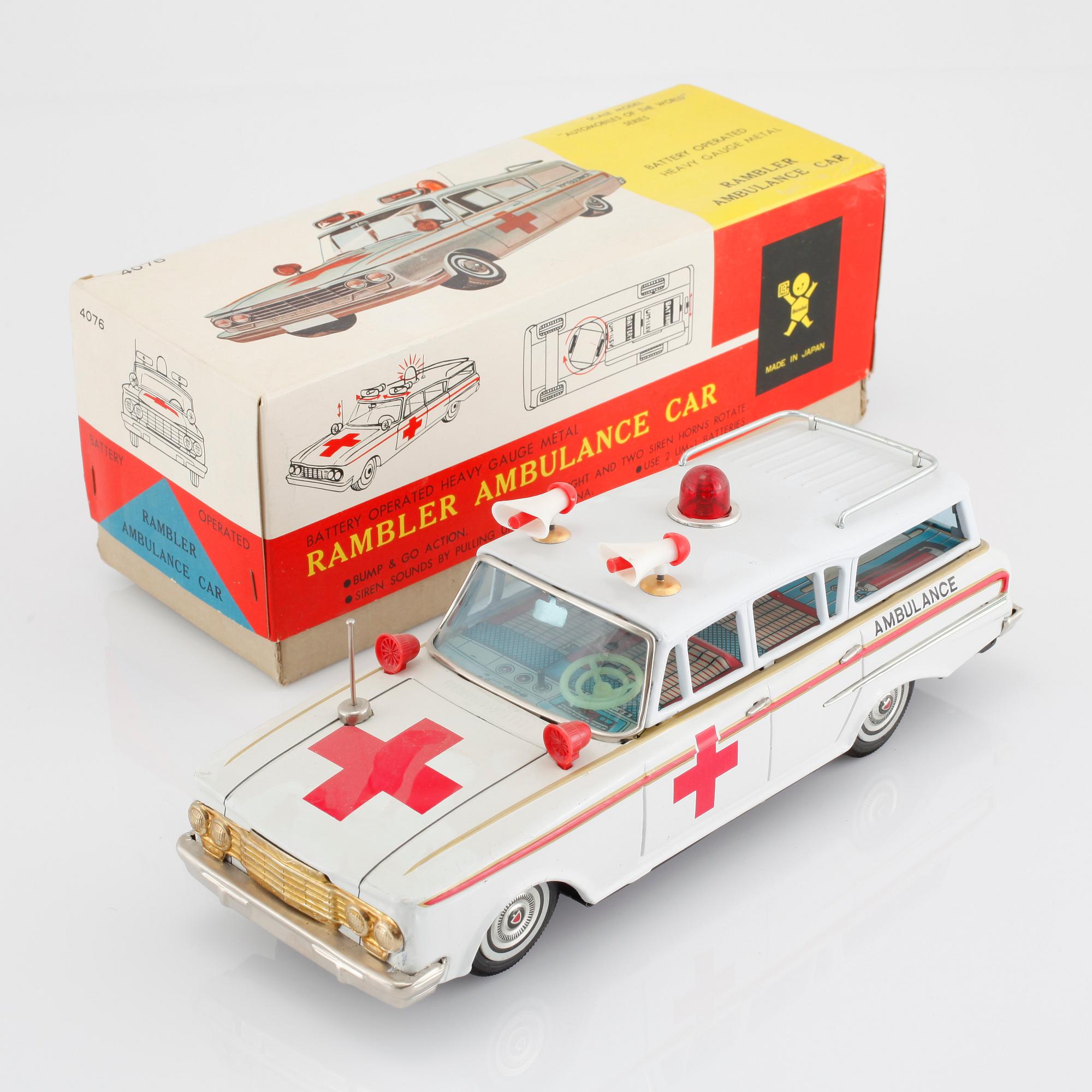 A toy ambulance from Bandai in Japan, second half of the 20th century.
