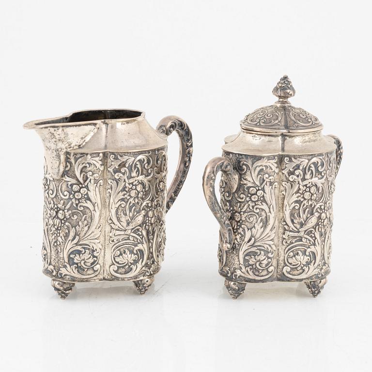 Te och kaffeservis, silver, Tyskland, tidigt 1900-tal.