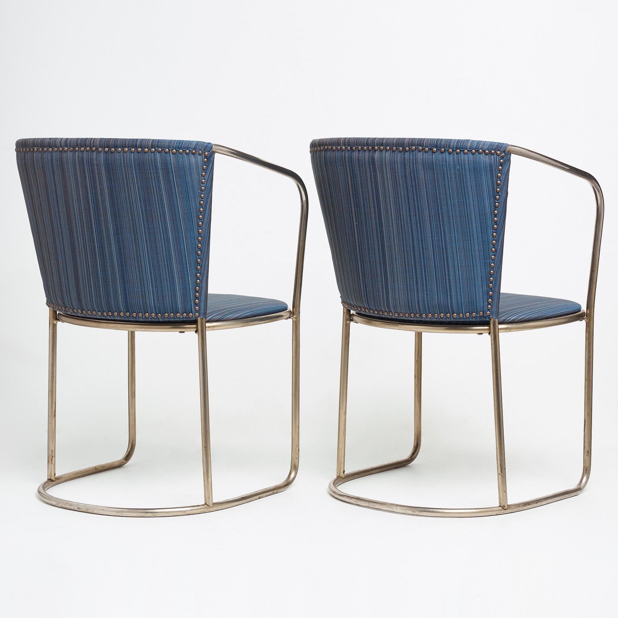 Axel Einar Hjorth, a pair of "Tösse" tubular steel armchairs, Nordiska Kompaniet, Sweden 1930.