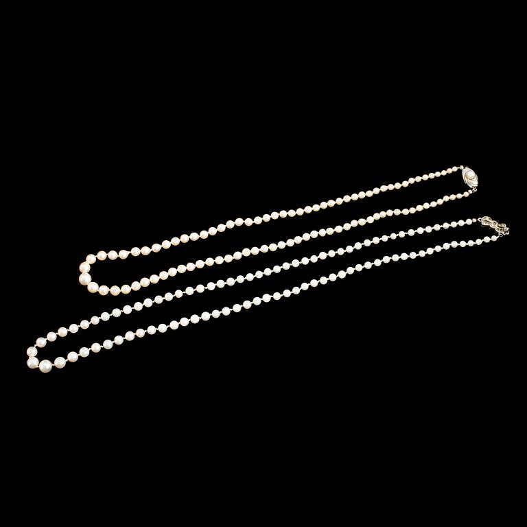 COLLIER, 2 st, odlade doserade pärlor.