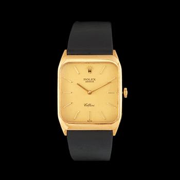 1223. Rolex - Cellini. Manual winding. Gold / leather strap. 31x26mm. Approximately 1980/90-tal. Case no. 4322620, Ref. 4135.