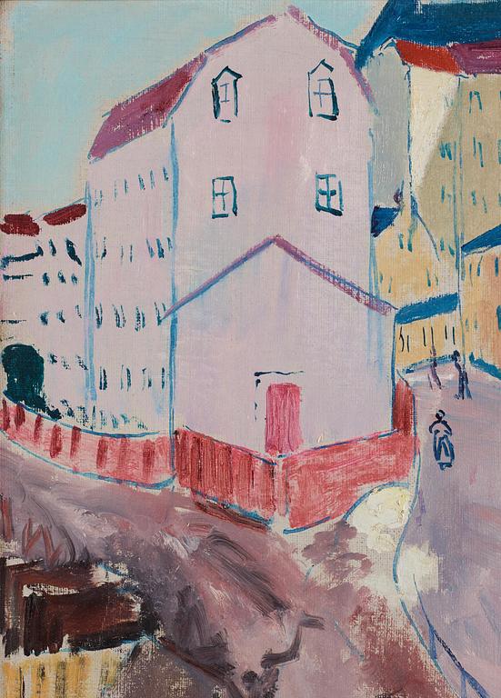 Isaac Grünewald, "Det röda taket - Glasbruksgatan, Stockholm".