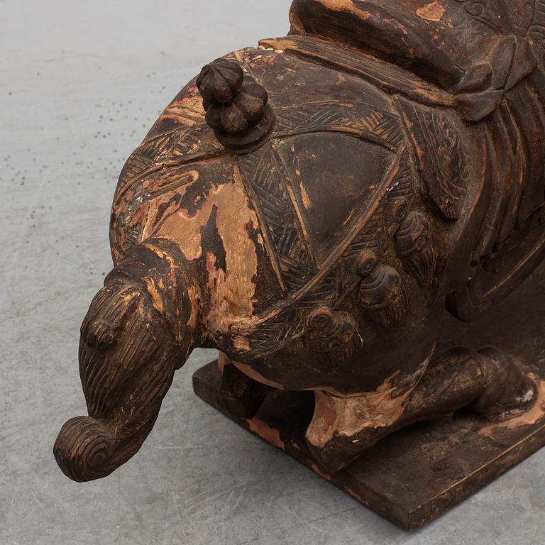 Two large wooden sculptures of horses, 20th century.