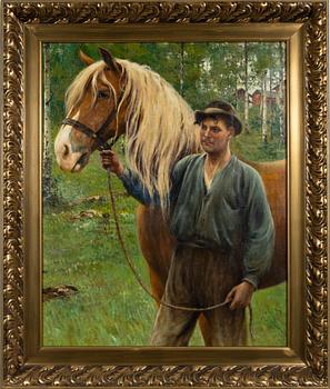 August Hagborg, Man with his horse.