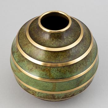 A bronze art déco vase from Svenska Metallverken, 1920's-30's.