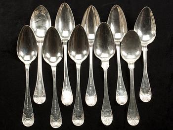 SKEDAR, 10 st, silver 1800-talets mitt, vikt 400 g.