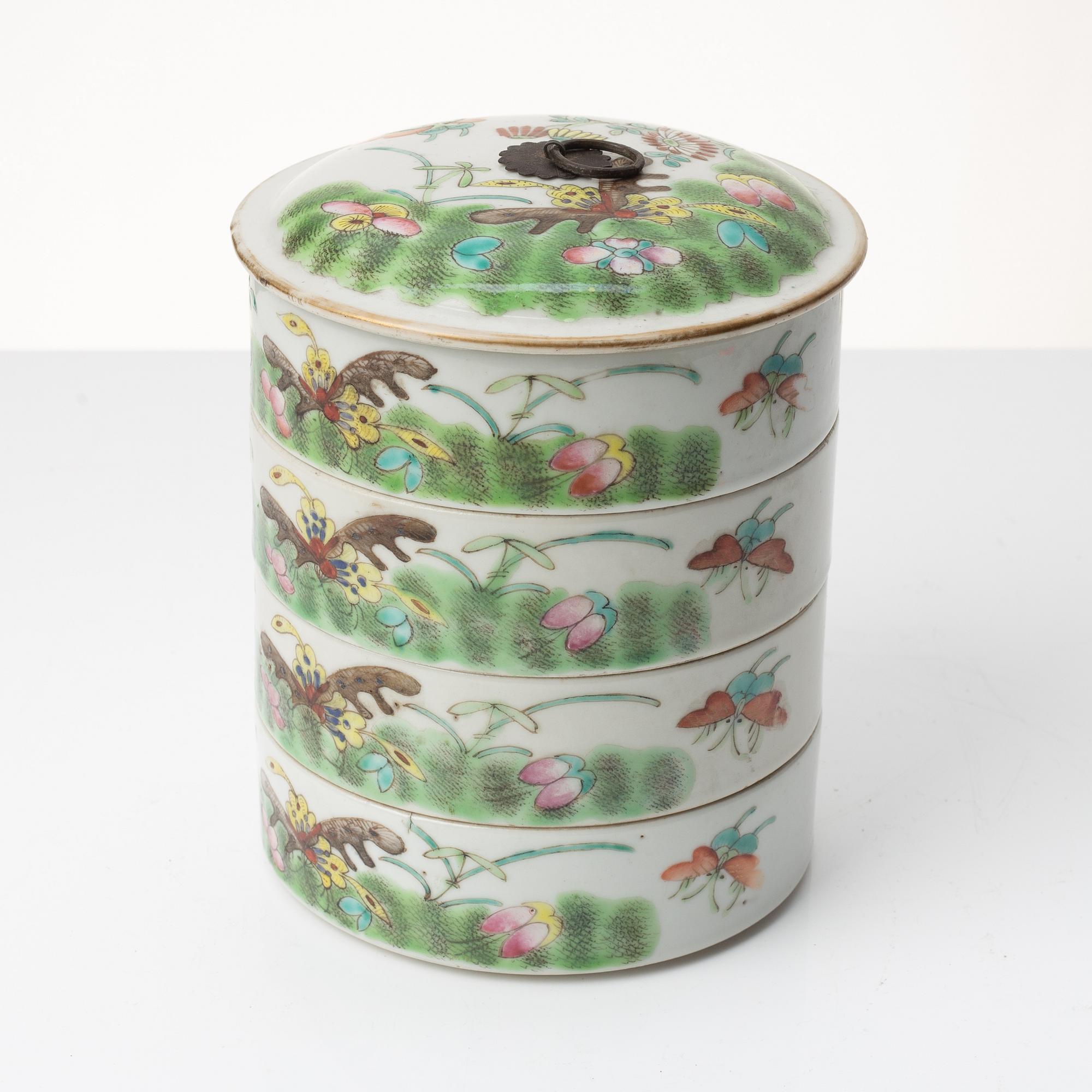 Matlåda, porslin, Kina, sen Qingdynasti/omkring år 1900.