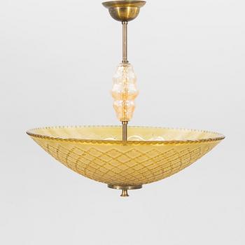 Ceiling lamp glass Swedish Modern 1940s.