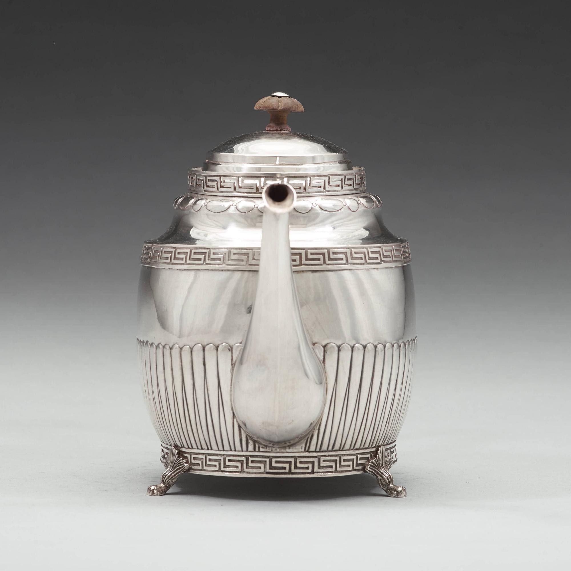 A Swedish 19th century silver tea-pot, mark of Bengt Tellander, Jönköping 1823.