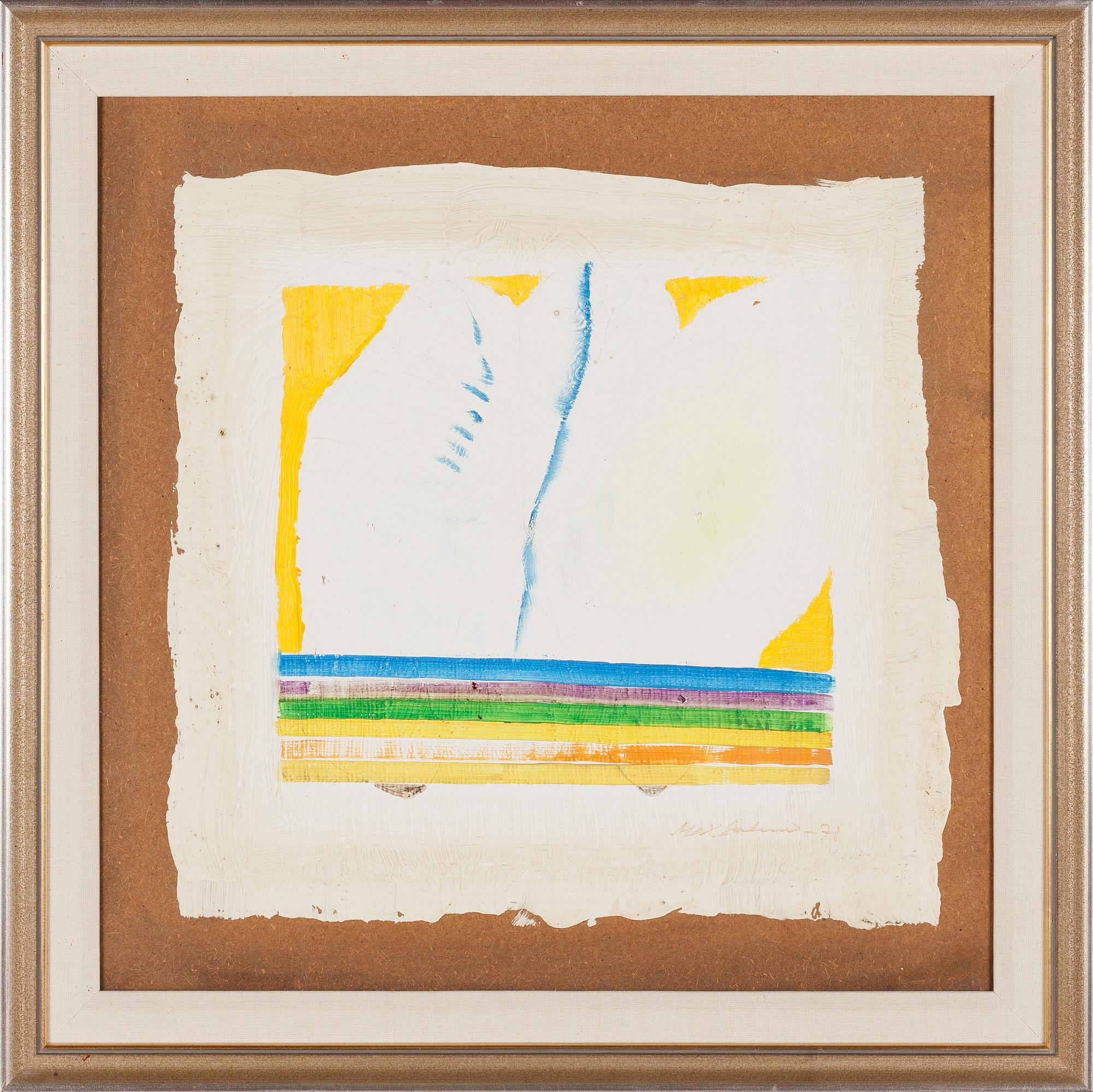 Max Salmi, olja på pannå, signerad och daterad -71.