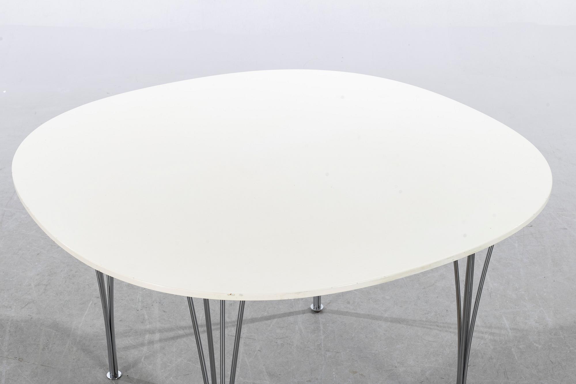 PIET HEIN & BRUNO MATHSSON, a 'Supercirkel'  table from Fritz Hansen, Denmark,