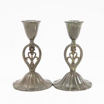 Just Andersen, Candle holders, two pairs, Denmark, first half of the 20th century.