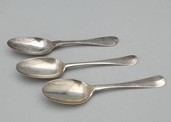 MATSKEDAR, 3 st, silver, bla Henrik Wittkopf dä, Stockholm 1750. Tot ca 198 gram.