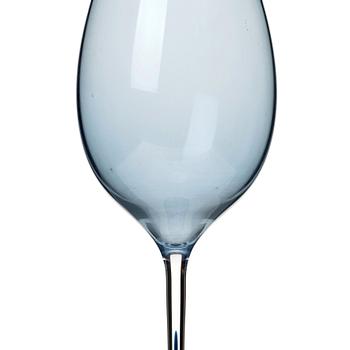 Nils Landberg, a blue glass goblet, Orrefors, Sweden 1957.