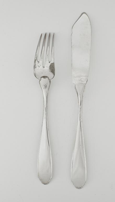 FISKBESTICK, "Vasa", 16 st, nysilver.