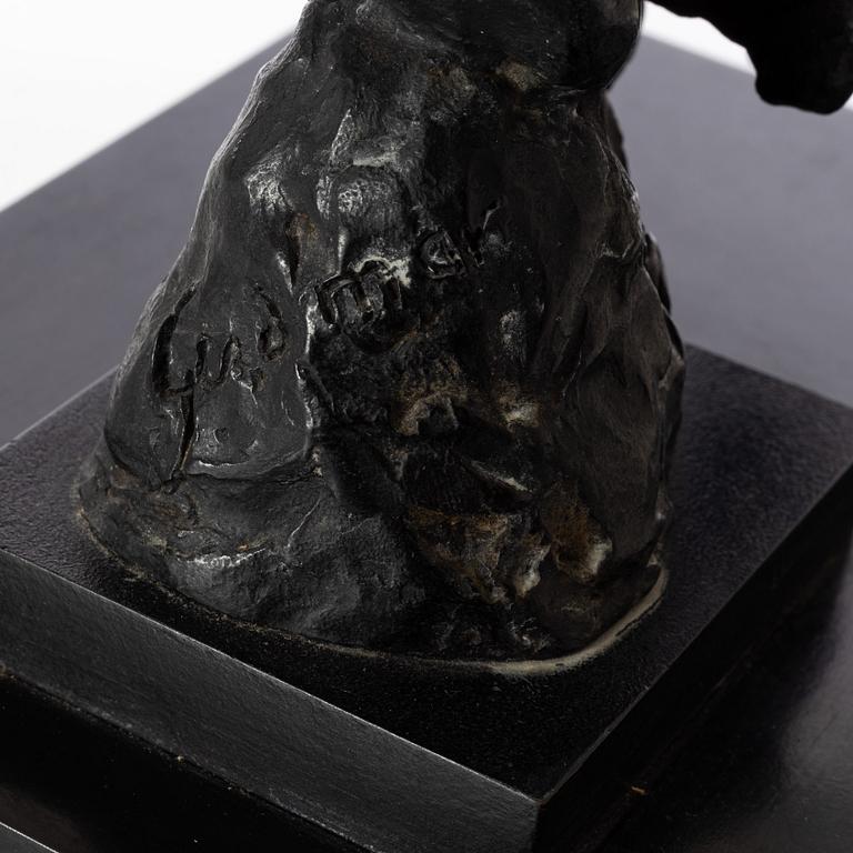 Gudmar Olovson, sculpture. Signed. Numbered. Foundry mark. Bronze, total height 72 cm, length 22 cm.