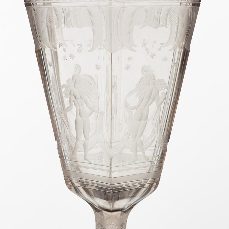 Simon Gate, Vase, "Six Graces", Orrefors, 1925.