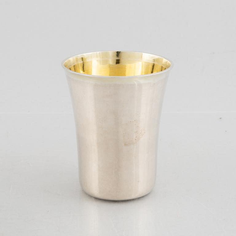 A Swedish late 18th century parcel-gilt silver beaker, mark of Anders Isleben, Norrköpimng 1795.