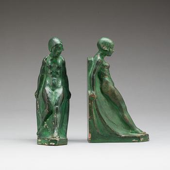 BOKSTÖD, ett par. Art-deco, 1900-tal.