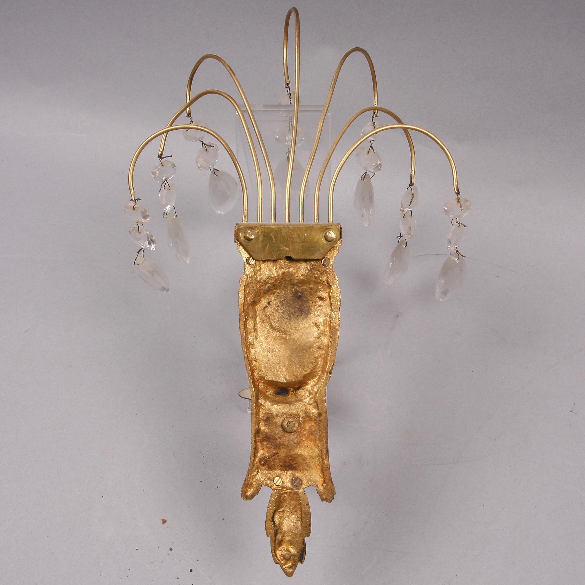 VÄGGAPPLIQUER, ett par, Louis XVI-stil, 1900-talets andra hälft.