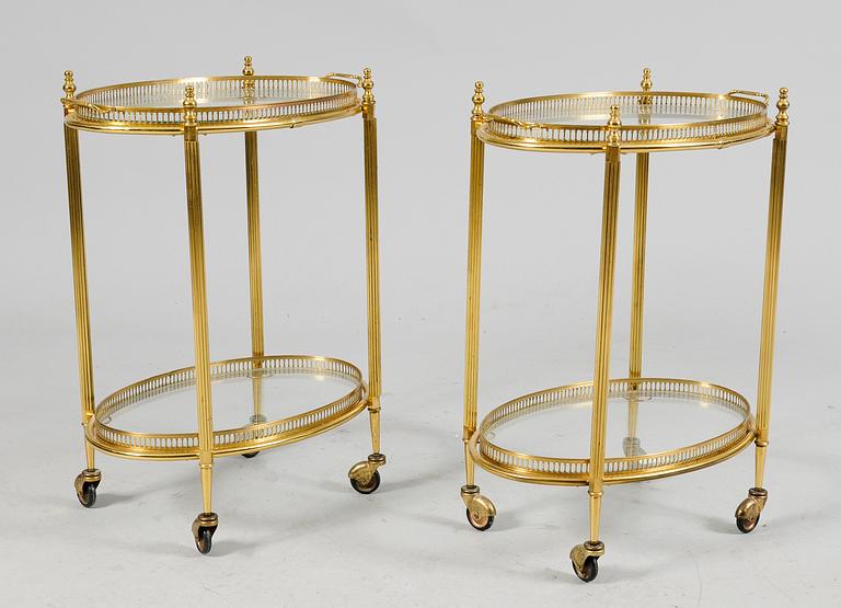 SERVERINGSVAGNAR, 1 par, gustaviansk stil, 1900-talets mitt.