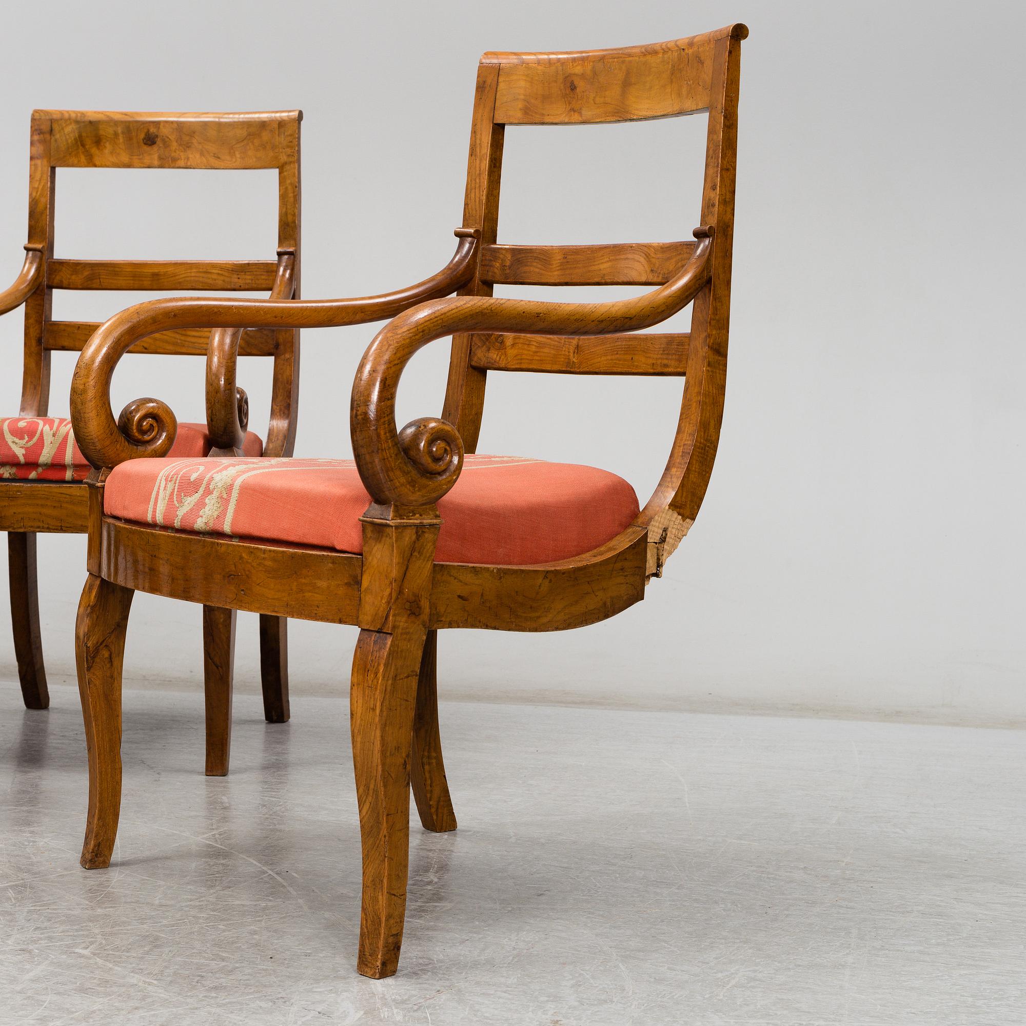 Eight Charles X armchairs, France, first half of the 19th century.