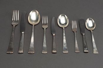 A Swedish 20th century set of 72 pcs of silver cutlery mark of GAB Stockholm 1960's total weight ca 3799 gr.