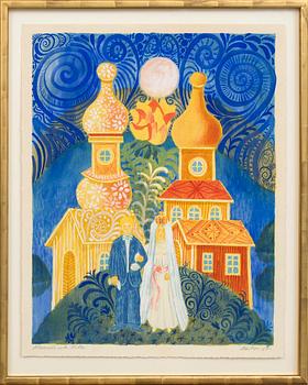 MÅRTEN ANDERSSON, akvarell och litografi signerad.