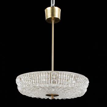 TAKLAMPA, glas, Orrefors, 1900-talets mitt.