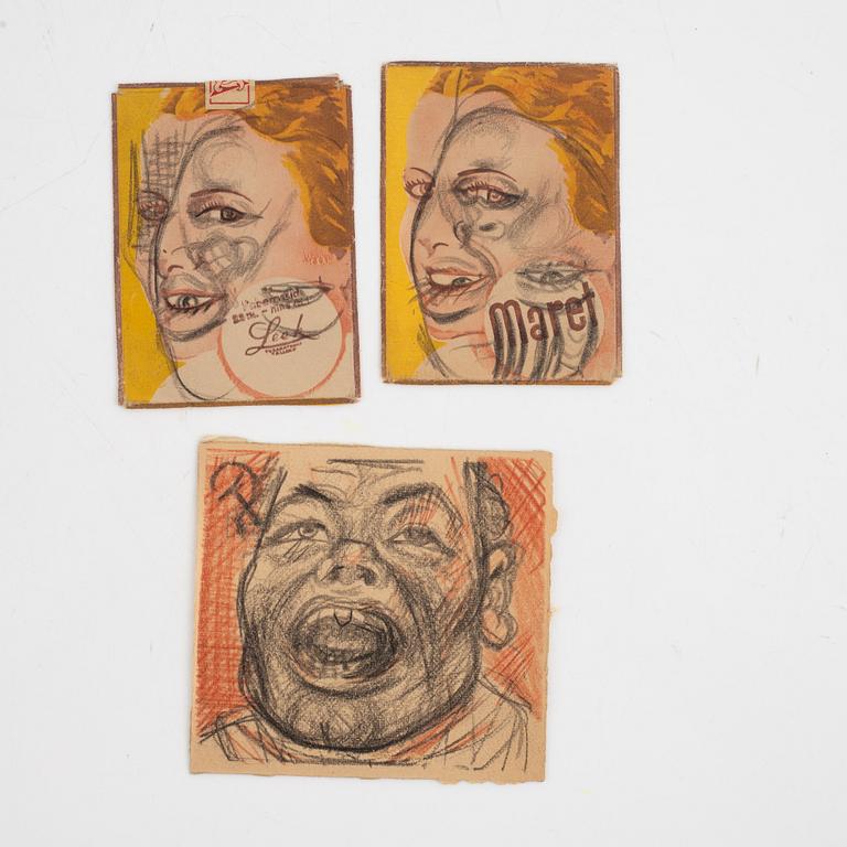 Eduard Wiiralt, 3 caricatures.