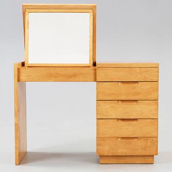 An Alvar Aalto birch working table/ lady's desk, made on license by Design Aalto Hedemora 1945-54.