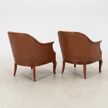 Club armchairs 1 pair early 20th century.
